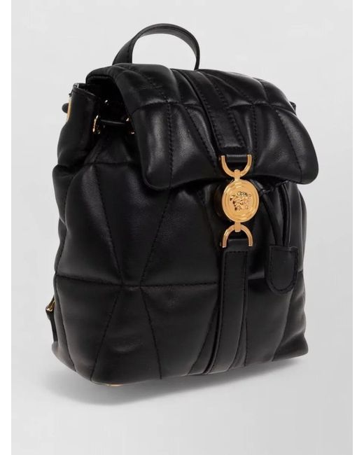 Versace Black Kleio Lambskin Quilted Backpack