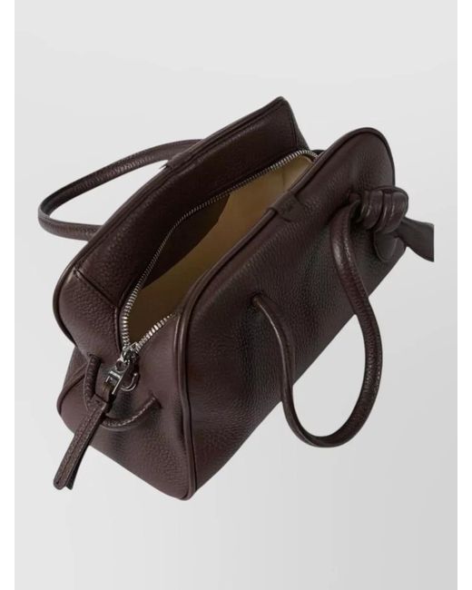 Jacquemus Brown Tote Bag Structured Shape Knotted Handle Strap