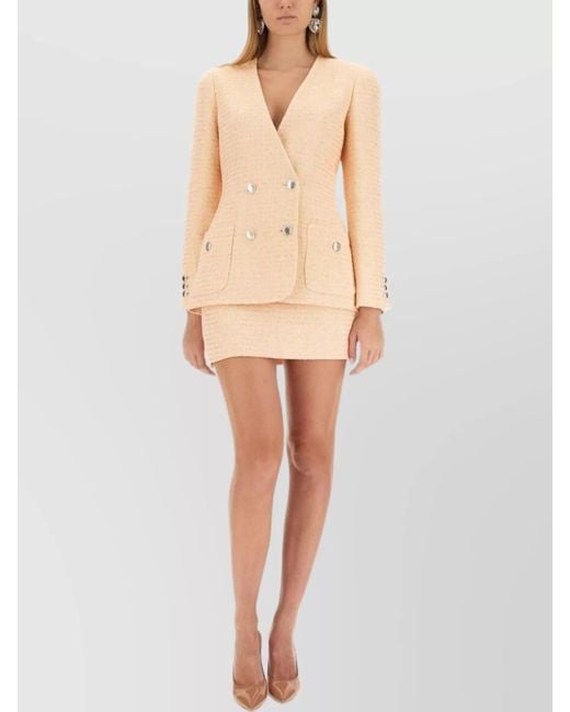 Alessandra Rich Natural Regular-Fit Tweed Jacket