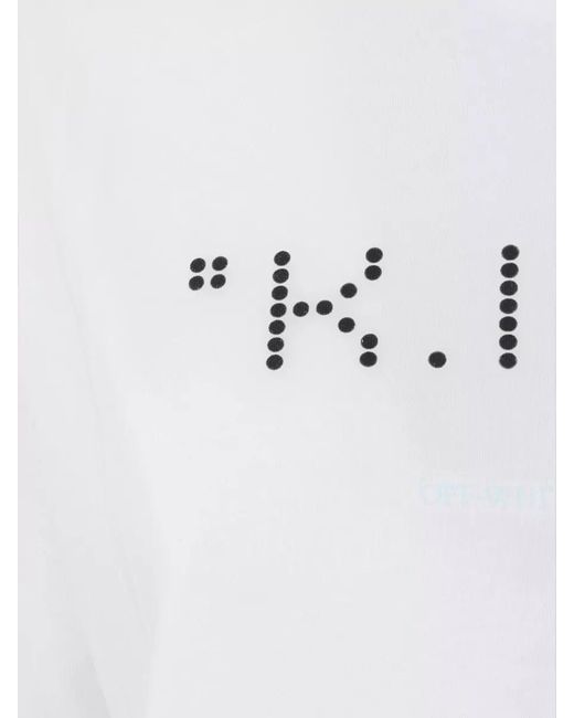 Off-White c/o Virgil Abloh White Kiss Quote Regular Graphic Crew T-Shirt