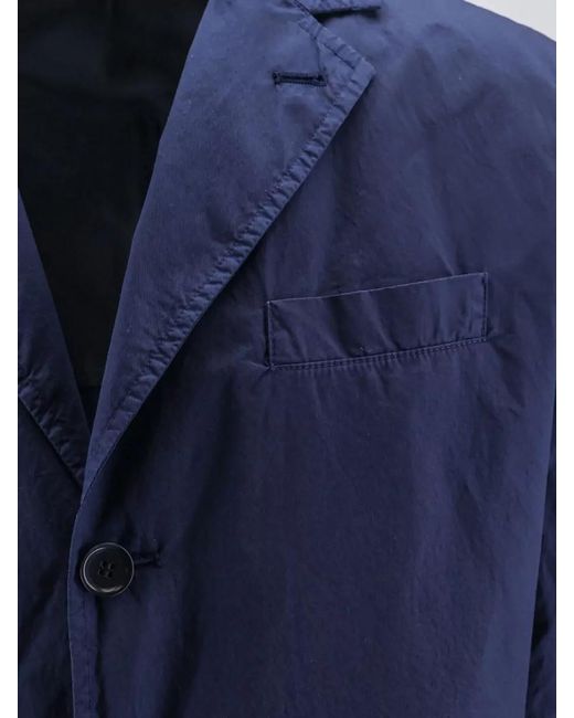 Aspesi Blue Long Sleeve Blazer Front Pockets Lapel for men