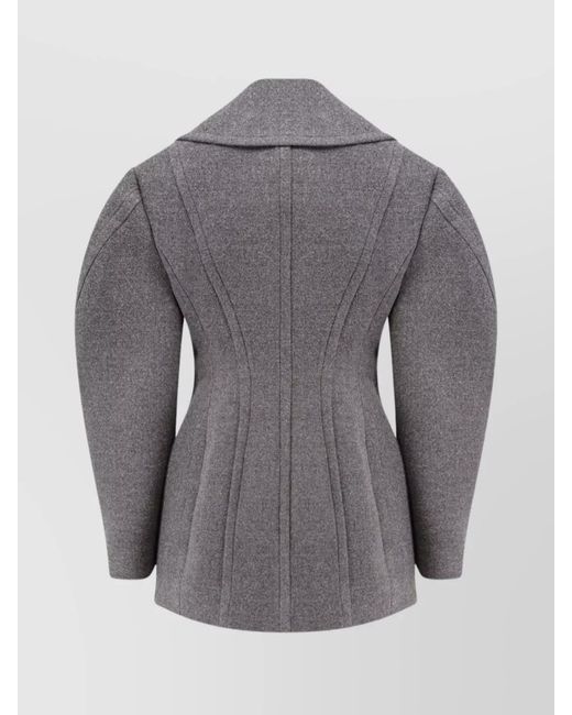 Givenchy Gray Wool Double-Breasted Peacoat