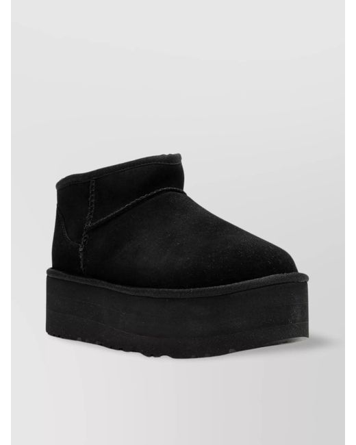 Ugg Black Suede Platform Ankle Boots