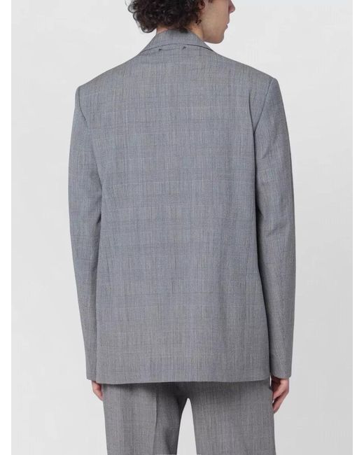 Golden Goose Deluxe Brand Gray Prince Of Wales Single Breasted Coat for men