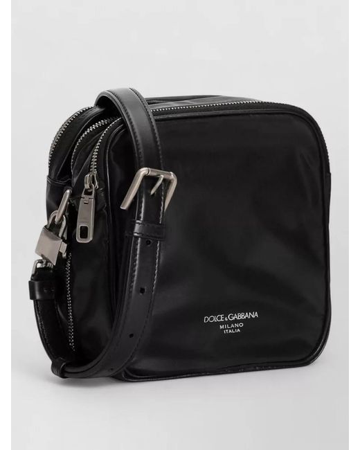 Dolce & Gabbana Black Leather Messenger Bag for men