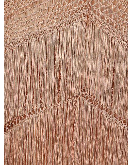 ANDAMANE Natural Reina Halterneck Top Crochet Fringe Design