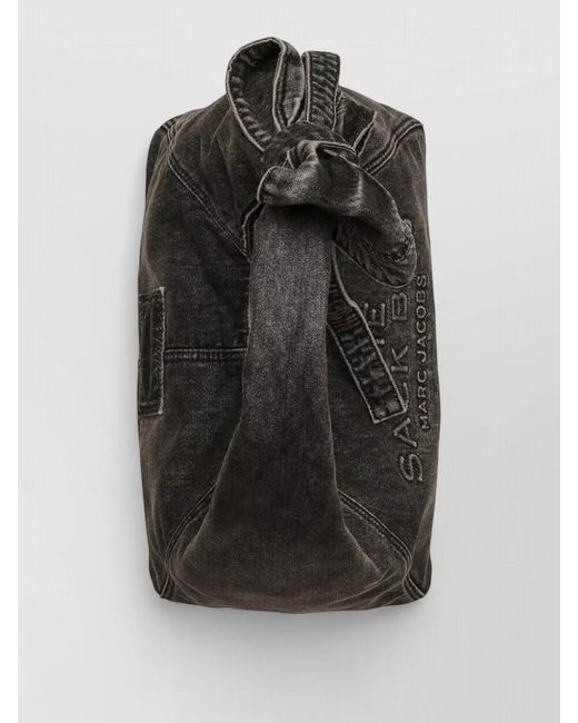 Marc Jacobs Black The Sack Denim Shoulder Bag Bow Detail