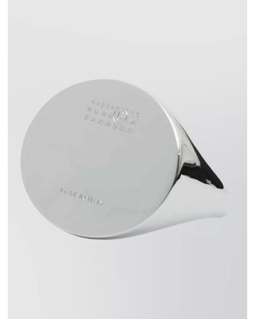 MM6 by Maison Margiela White Brass Cuff Bracelet Engraved Open Design