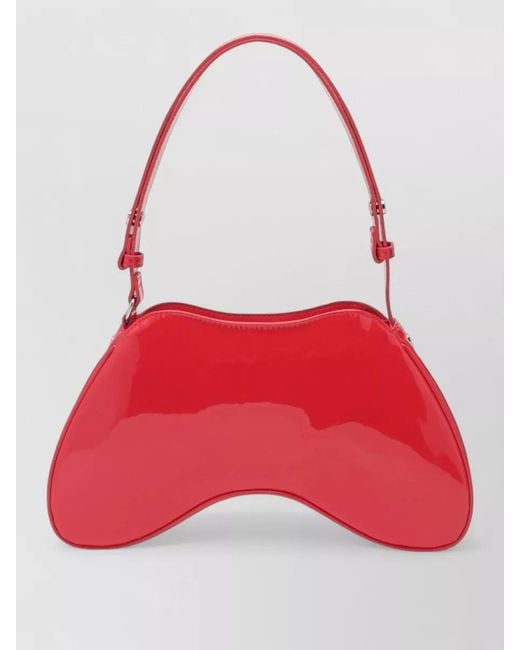 DIESEL Red Shoulder Bag Adjustable Strap Curved Shape