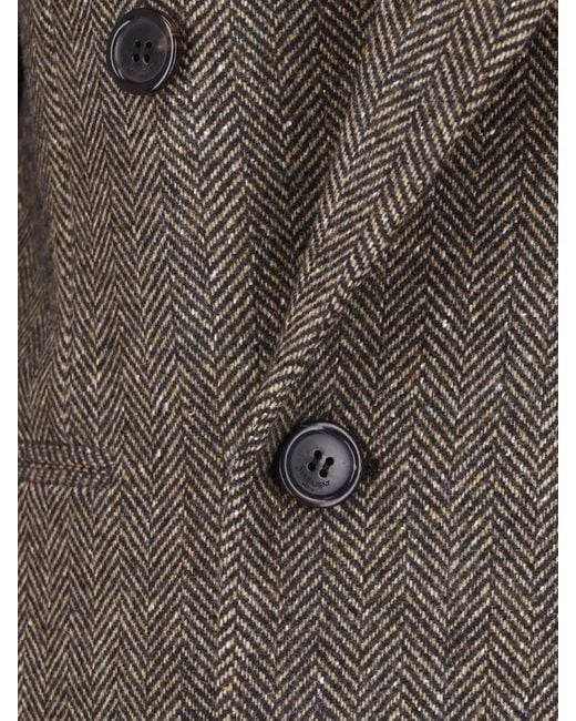 Saint Laurent Gray Double Breasted Blazer Tailored Fit Notched Lapel
