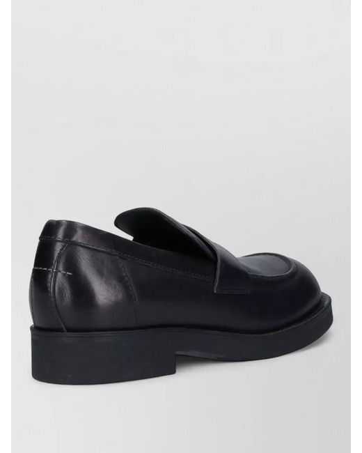 MM6 by Maison Margiela Black Leather Loafers for men