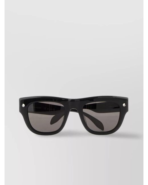 McQueen Black Acetate Square-Frame Sunglasses for men