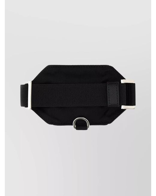 Prada Black Recycled Nylon Cuff Keychain for men