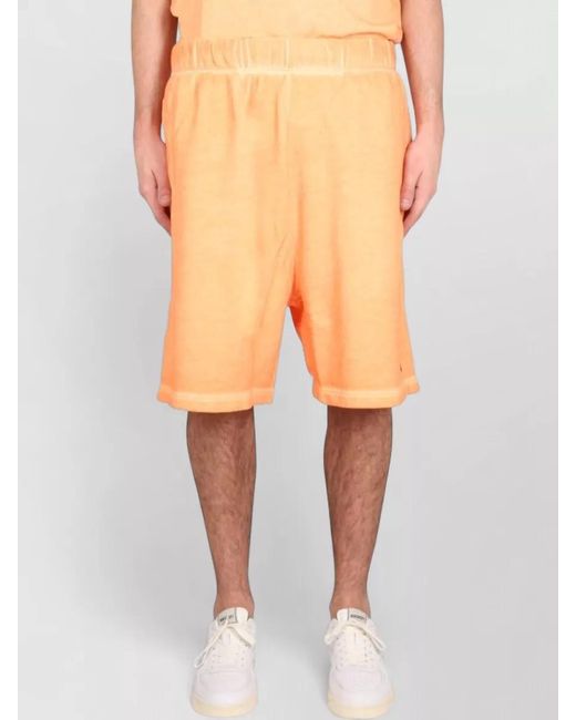 Marcelo Burlon Orange Bermuda Shorts Logo Detail Elastic Waistband for men