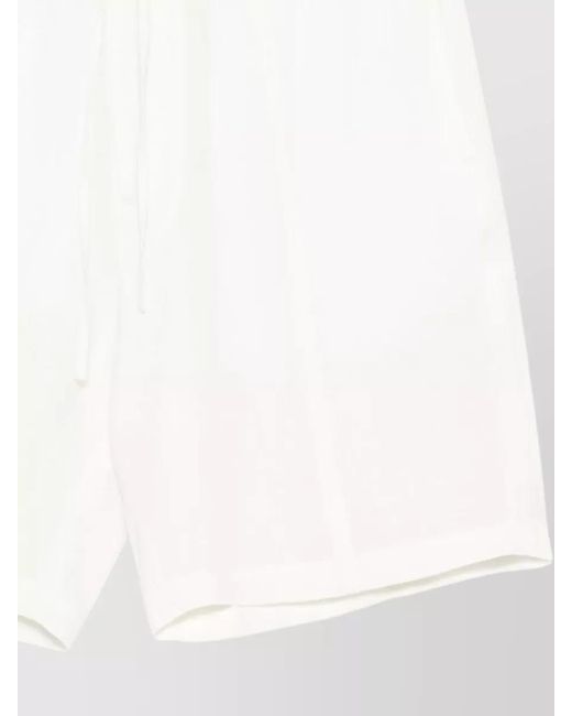 Emporio Armani White Linen Shorts Single Back Pocket Detail for men