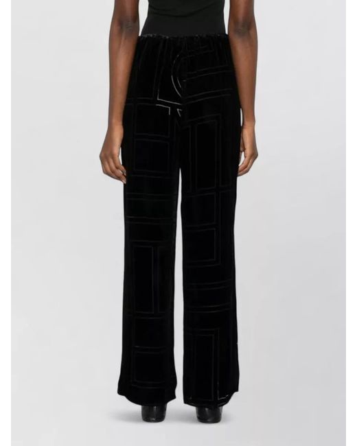 Totême Black Silk Wide-Leg Trousers