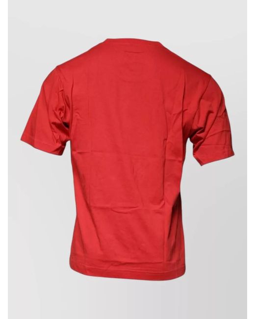 Dolce & Gabbana Red Logo-Print Cotton Crew-Neck T-Shirt for men