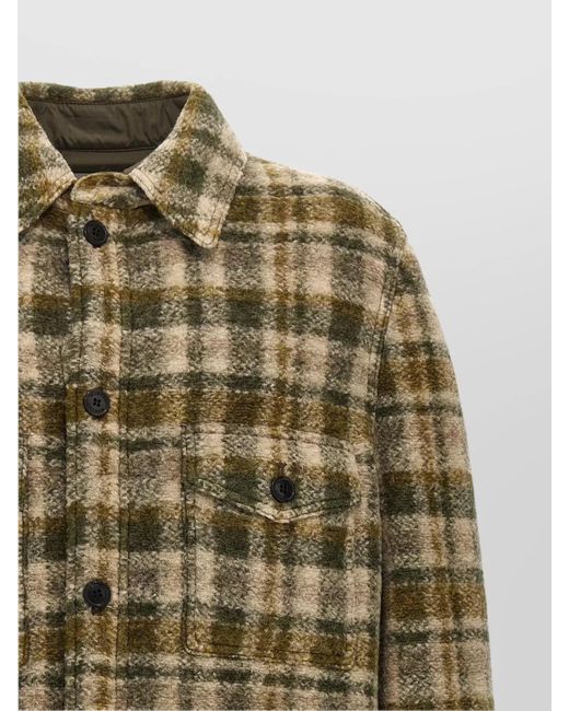 Isabel Marant Green Wool Blend Checked Shirt Jacket for men