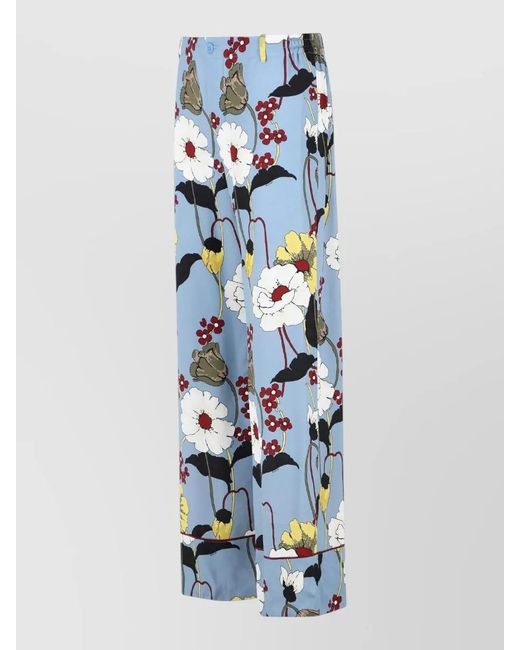 Marni Blue Virgin Wool Wide-Leg Trousers