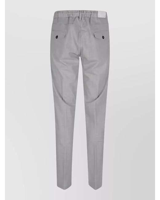 Eleventy Gray Wool Canvas Jogger Trousers Tailored Construction for men