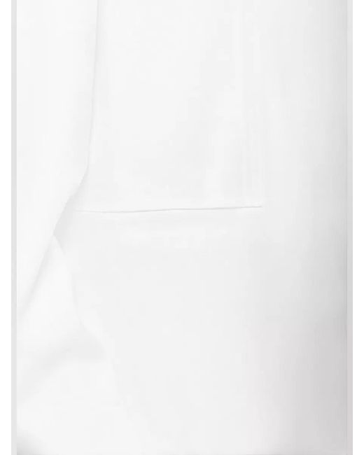 Norma Kamali White Longline Single Breasted Blazer Notch Lapel