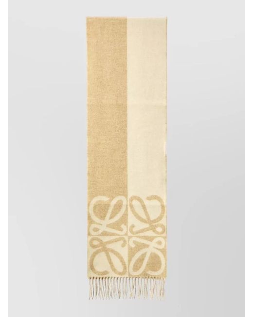 Loewe Metallic Anagram Wool Cashmere Reversible Long Scarf