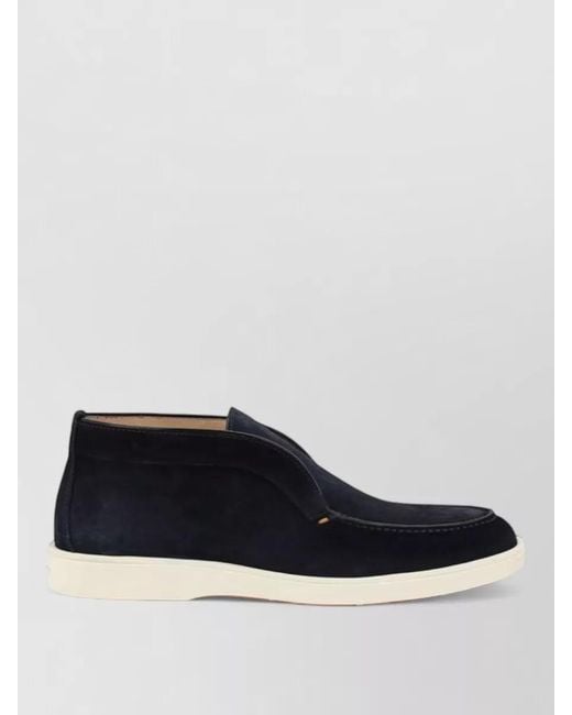 Santoni Blue Leather Loafers for men