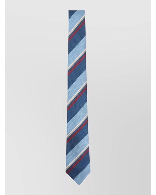 Paul Smith Blue Silk Stripe Tie for men