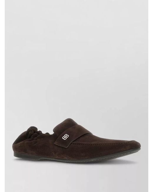 Balenciaga Brown Palermo Suede Loafers Round Toe Rubber Sole for men