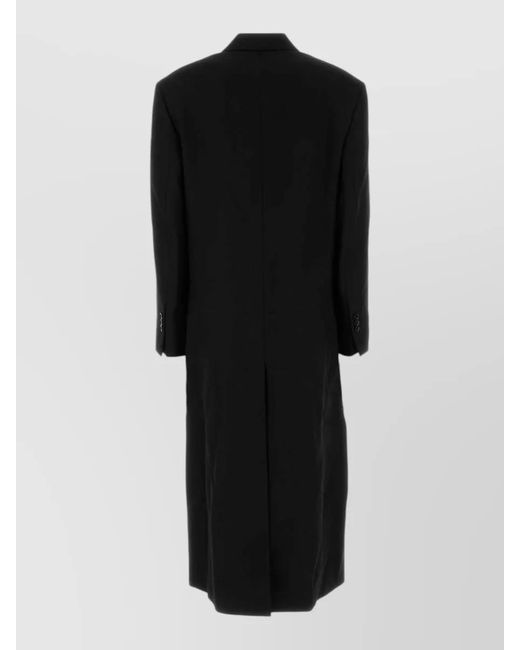 AMI Black Virgin Wool Coat