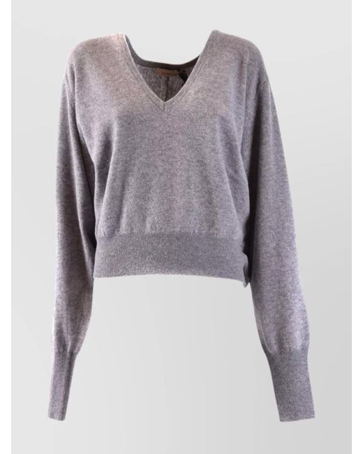 Laneus Purple V-Neck Knitwear Long Sleeves