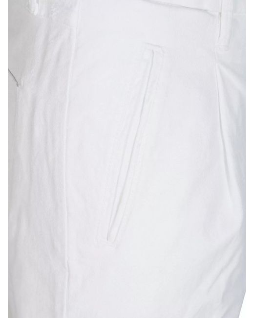 Incotex White Straight-Leg Trousers for men