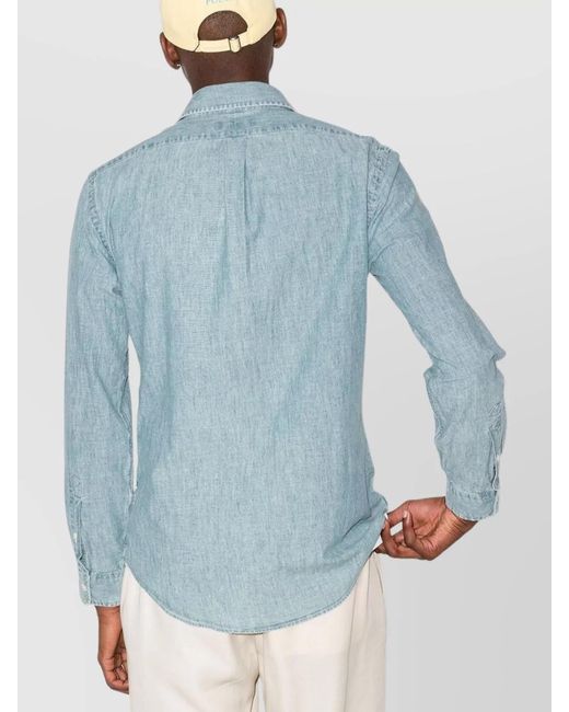 Ralph Lauren Blue Cotton Denim Long-Sleeve Shirt for men