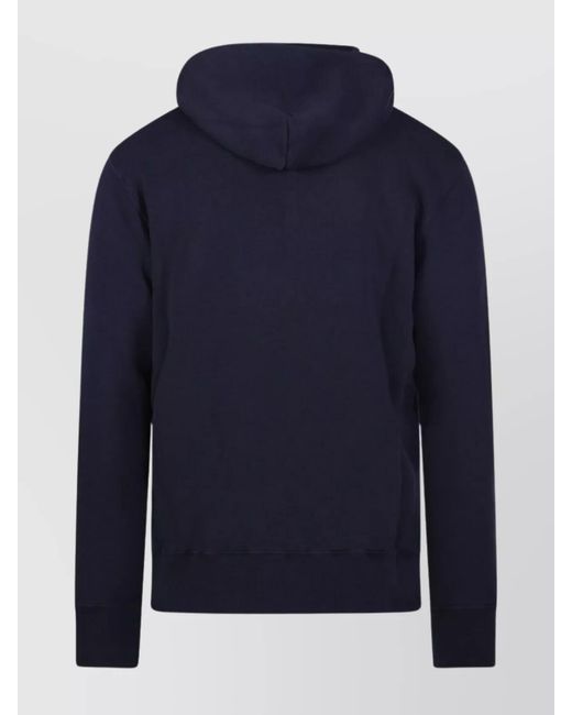 Autry Blue Cotton Hoodie for men