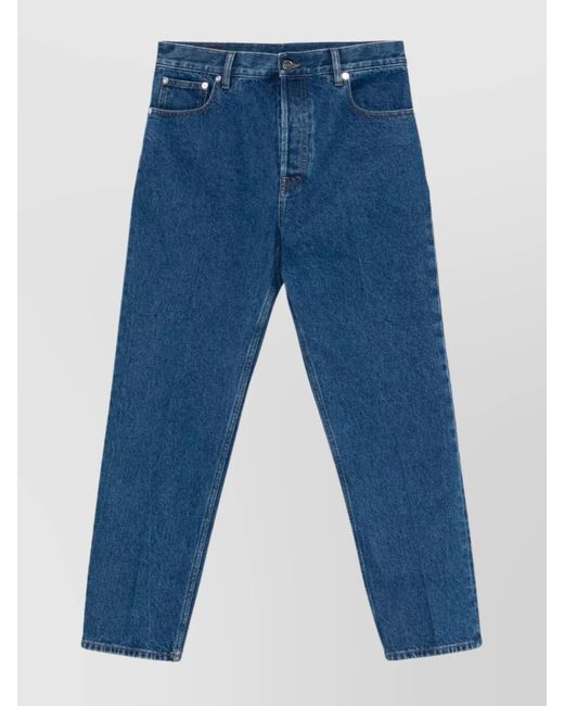 Gucci Blue Denim Slim-Fit Straight-Leg Trousers for men
