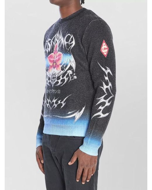 Casablanca Gray Sweater With Blades Print for men