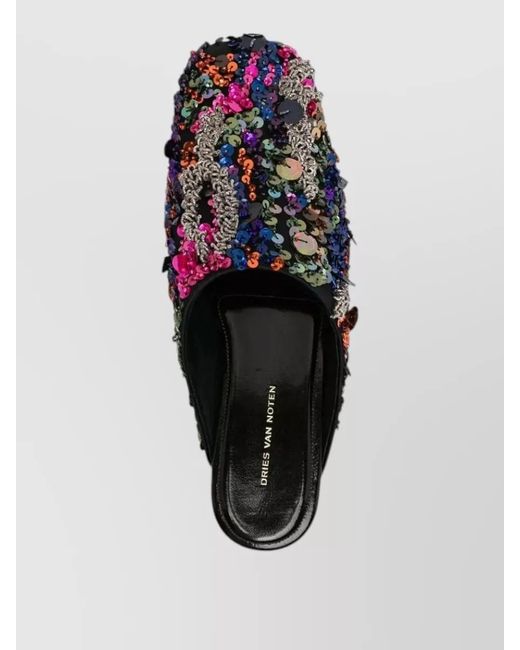 Dries Van Noten Multicolor Silk Mules