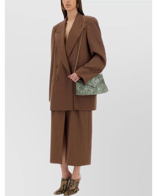 Dries Van Noten Brown Wool Pleated Skirt