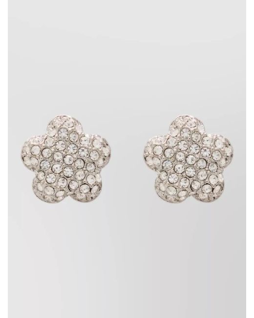 Marc Jacobs Metallic Daisy Crystal Brass Stud Earrings Set