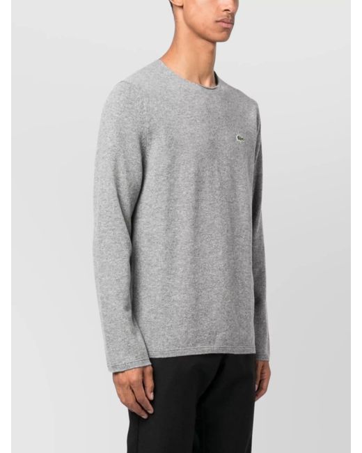 Comme des Garçons Gray Intarsia-Knit Logo Wool Jumper for men