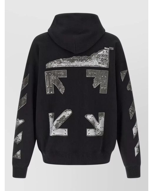 Off-White c/o Virgil Abloh Blue Arrow Skate Hooded Sweatshirt Graphic Logo for men