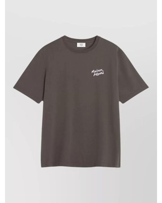Maison Kitsuné Gray Organic Cotton Logo Print Short Sleeve T-Shirt for men