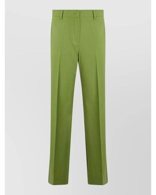 Weekend by Maxmara Green Virgin Wool Tailored Straight Cut Trousers