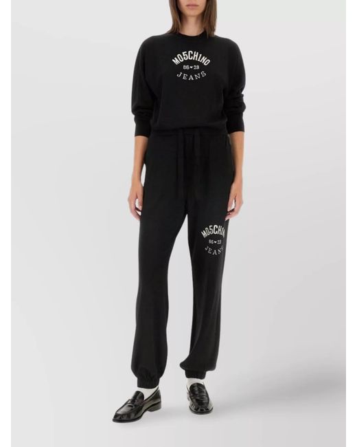 Moschino Black Virgin Wool Regular-Fit Jogging Trousers