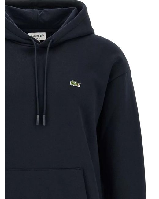 Lacoste Blue Hooded Sweatshirt Logo Detail Front Pocket for men