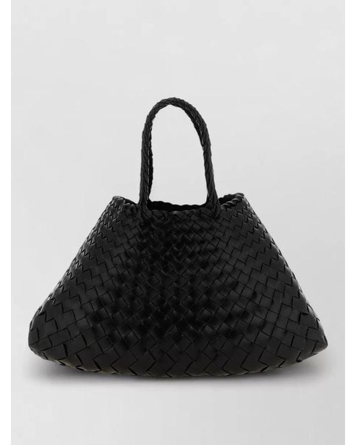 Dragon Diffusion Black Santa Croce Small Leather Tote Bag