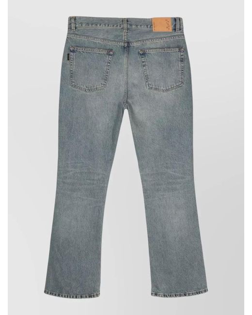 Haikure Gray Straight Leg Denim Trousers Washed Effect for men