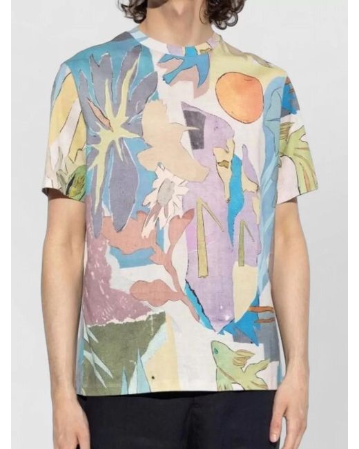 Paul Smith Blue Collage Print T-Shirt for men
