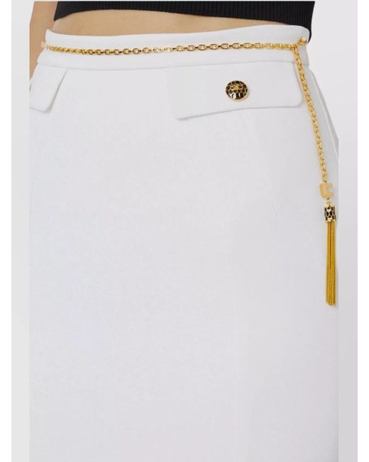 Elisabetta Franchi White High-Rise Mini Skirt