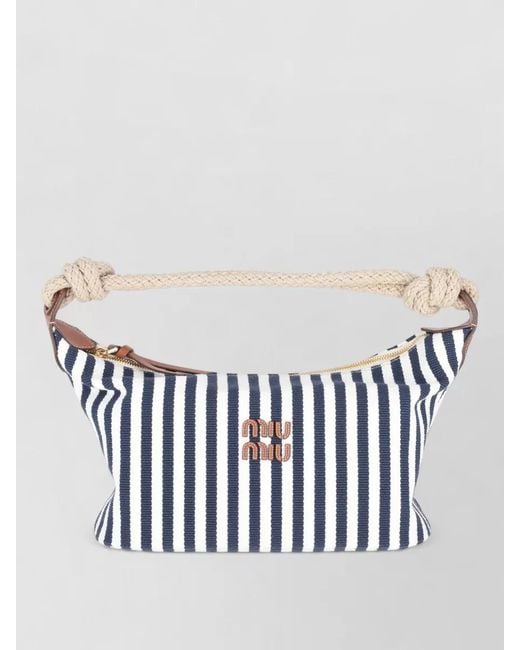 Miu Miu Multicolor Striped Shoulder Bag Rope Handle Design